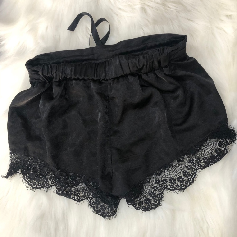 Silky black shorts
